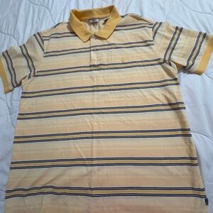 Izod Yellow and Blue Striped Polo Shirt